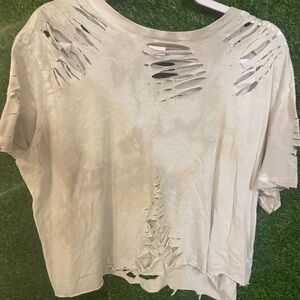 Distressed Cream Women's Top